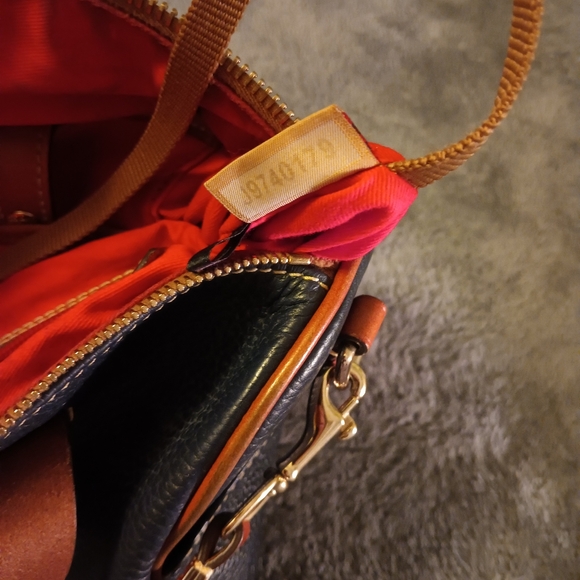 Dooney & Bourke Dark Navy and Brown Leather Satchel - Picture 14 of 16